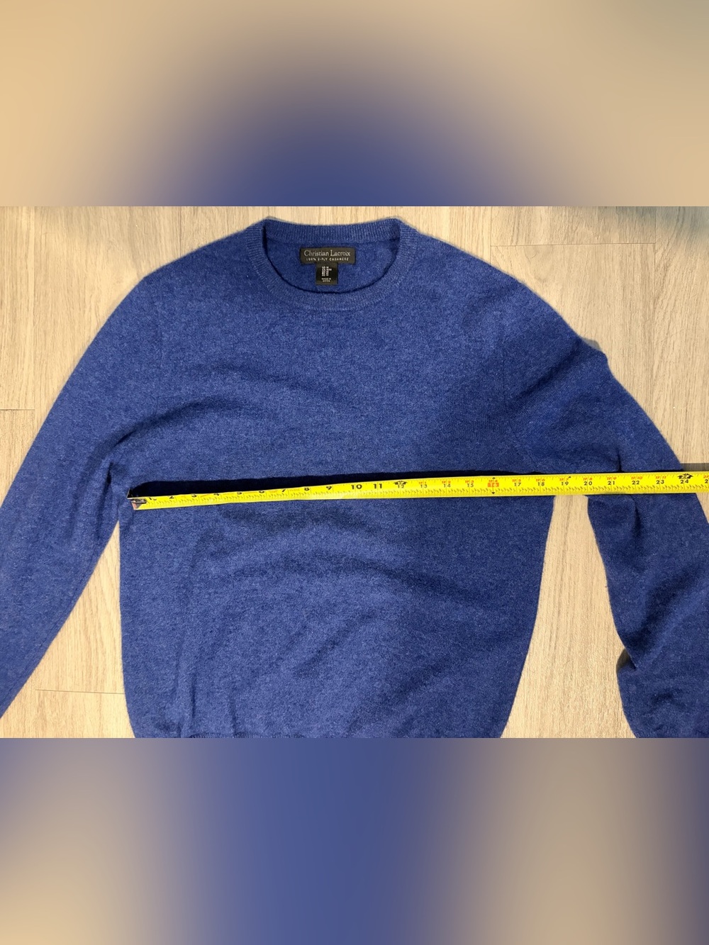 Christian Lacroix double ply cashmere Cobalt Blue Crewneck Sweater, ultra soft - Picture 5 of 8